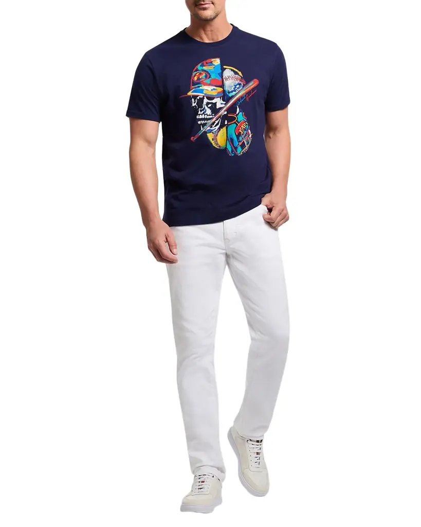 Robert Graham Men 's Skull Slugger Graphic T-Shirt | Image 1 Robert Graham Men 's Skull Slugger Graphic T-Shirt | Image 1