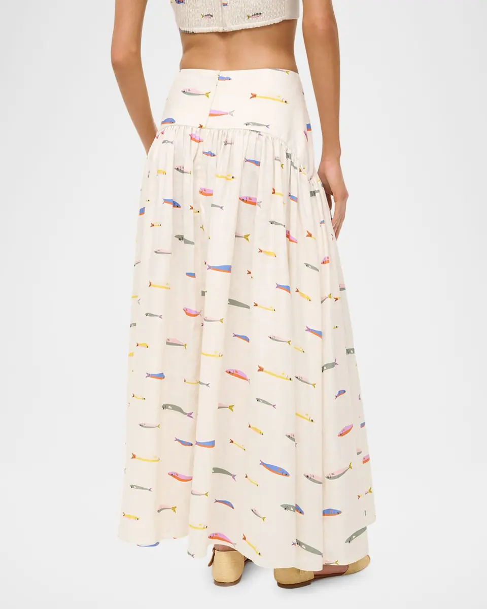 STAUD Procida Linen Maxi Skirt | Thumbnail 4