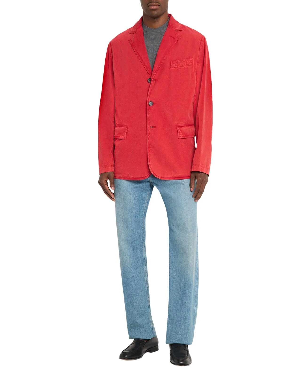 Men's Cotton and Silk Single-Breasted Blazer Men's Cotton and Silk Single-Breasted Blazer