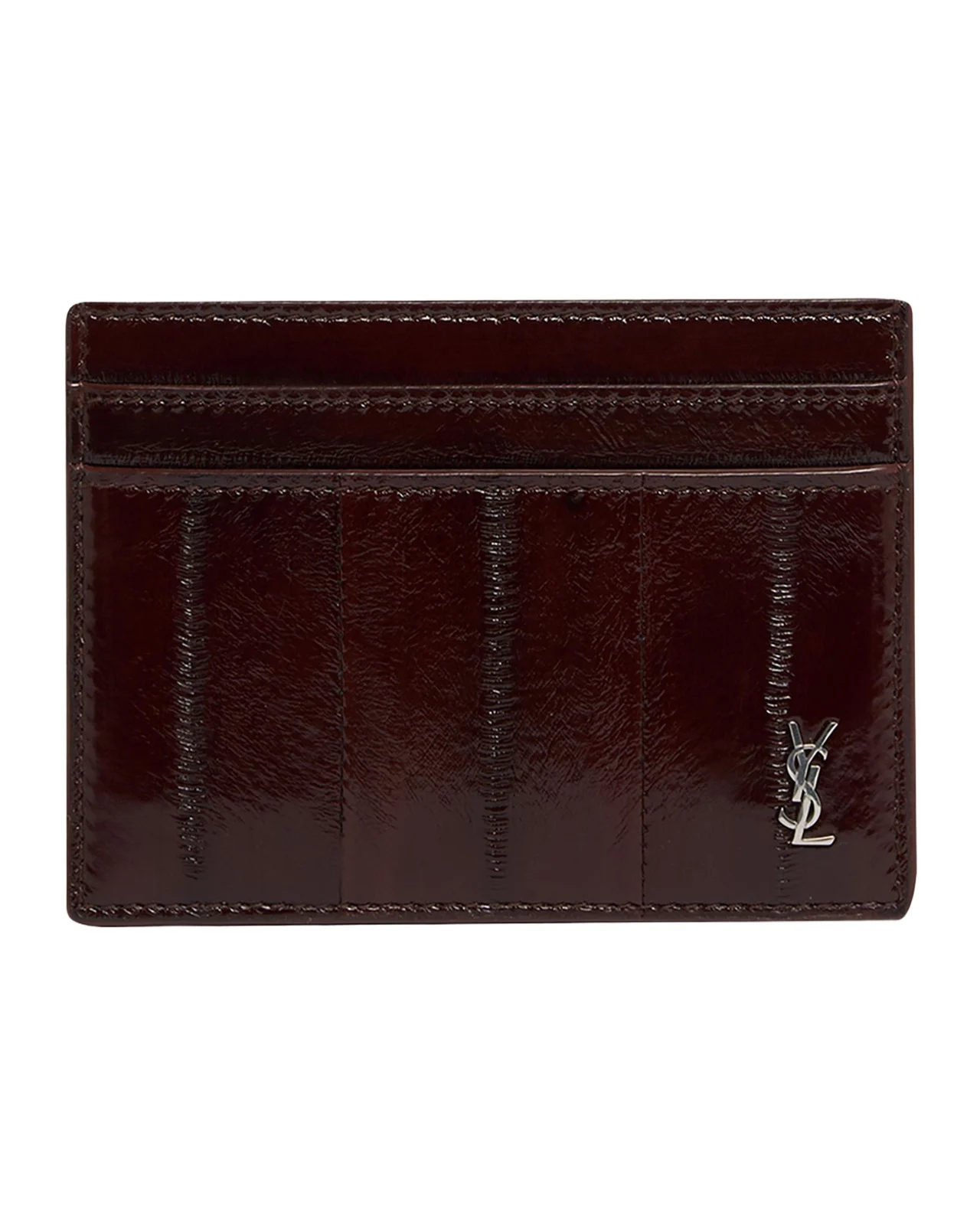 Saint Laurent Men's Tiny Cassandre Leather Card Case