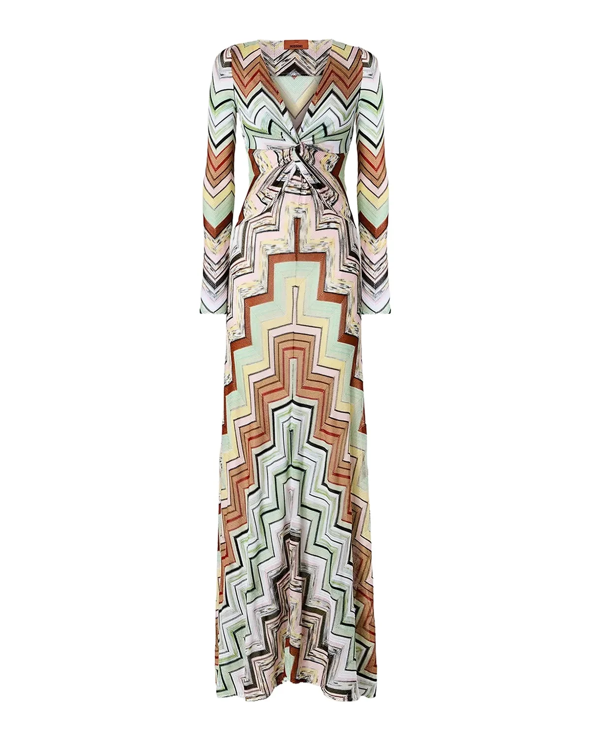Chevron Crochet Knit Long-Sleeve Maxi Dress Chevron Crochet Knit Long-Sleeve Maxi Dress