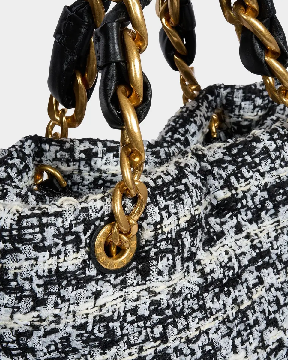 Balmain 1945 Soft Tweed Tote Bag | Thumbnail 6 Balmain 1945 Soft Tweed Tote Bag | Thumbnail 6