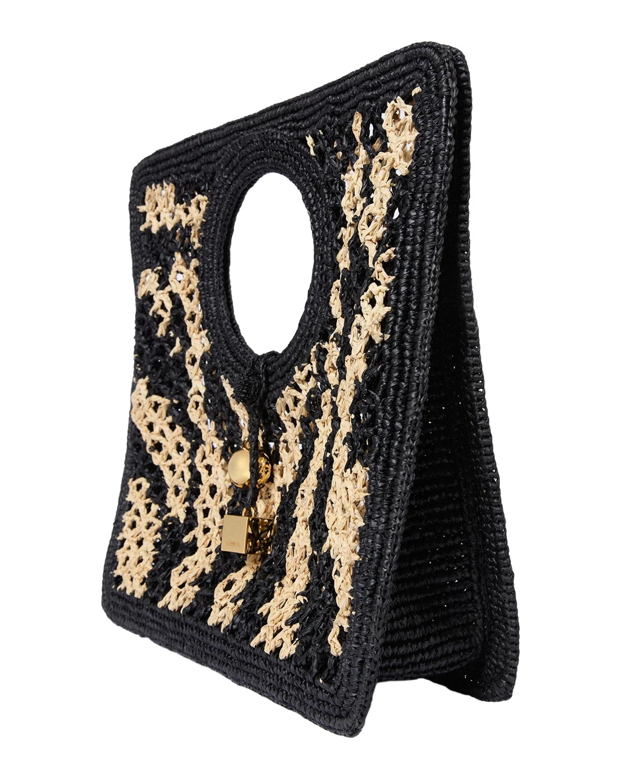 The Spiaggia Square Raffia Top-Handle Bag The Spiaggia Square Raffia Top-Handle Bag
