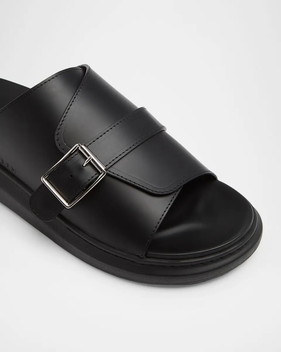 Alexander McQueen Men's Rubber Overlapping-Upper Buckle Sandals | Thumbnail 2 Alexander McQueen Men's Rubber Overlapping-Upper Buckle Sandals | Thumbnail 2