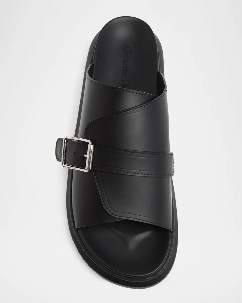 Alexander McQueen Men's Rubber Overlapping-Upper Buckle Sandals | Thumbnail 3 Alexander McQueen Men's Rubber Overlapping-Upper Buckle Sandals | Thumbnail 3