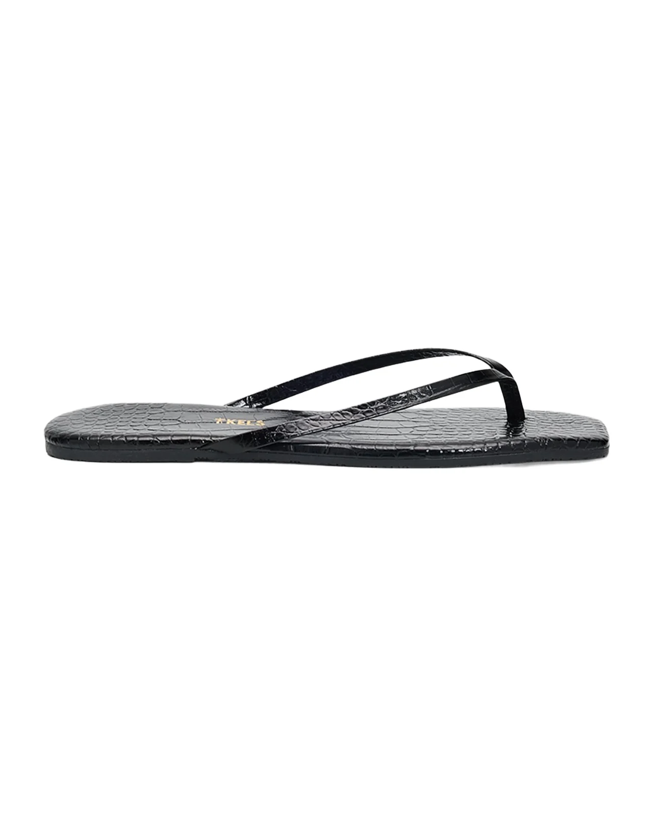 TKEES Lily Leather Square-Toe Thong Sandals