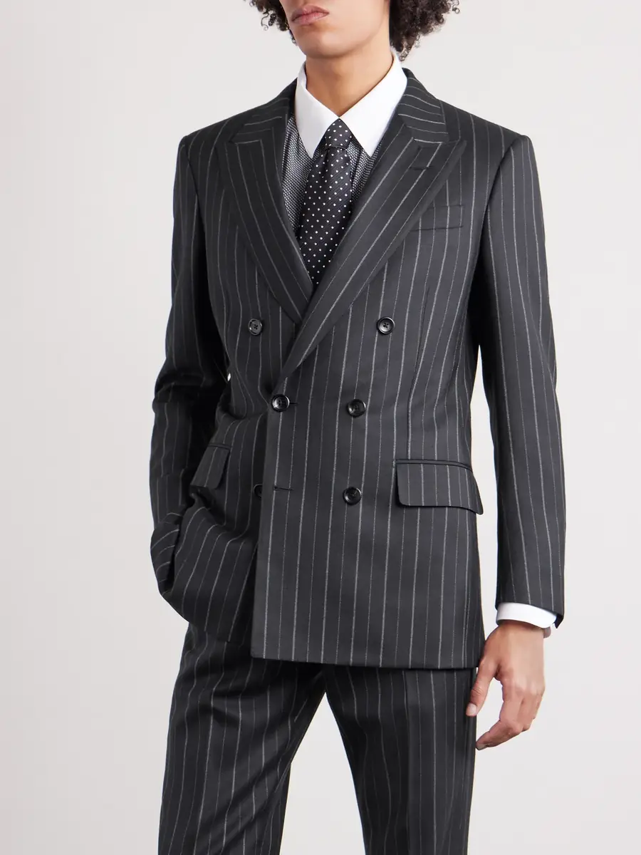 Tom Ford Atticus Slim-Fit Double-Breasted Striped Wool-Twill Suit Jacket - Men | Thumbnail 3 Tom Ford Atticus Slim-Fit Double-Breasted Striped Wool-Twill Suit Jacket - Men | Thumbnail 3