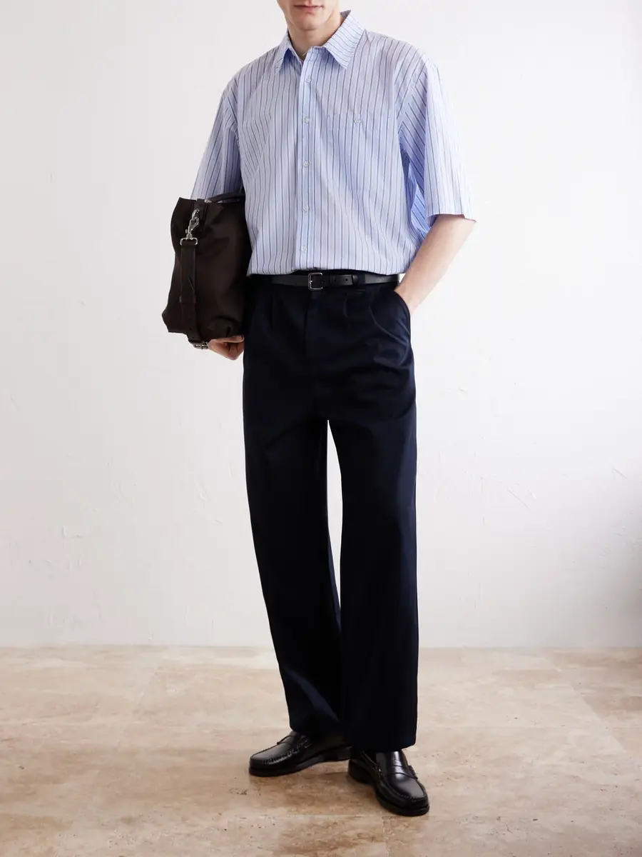 A.P.C. Ricky Straight-Leg Pleated Organic Cotton Trousers - Men | Thumbnail 2 A.P.C. Ricky Straight-Leg Pleated Organic Cotton Trousers - Men | Thumbnail 2