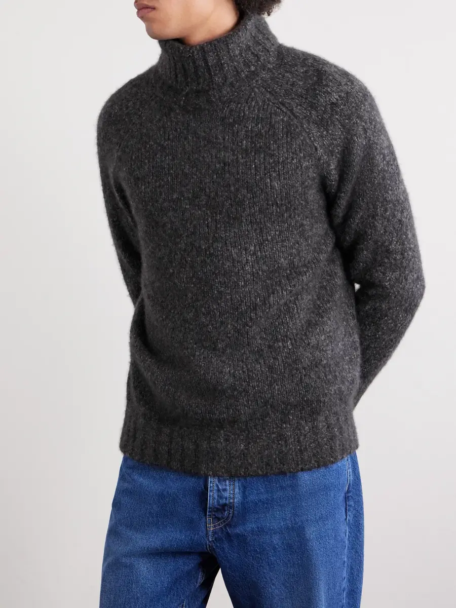 Brunello Cucinelli Ribbed Cashmere and Silk-Blend Rollneck Sweater - Men | Thumbnail 3 Brunello Cucinelli Ribbed Cashmere and Silk-Blend Rollneck Sweater - Men | Thumbnail 3