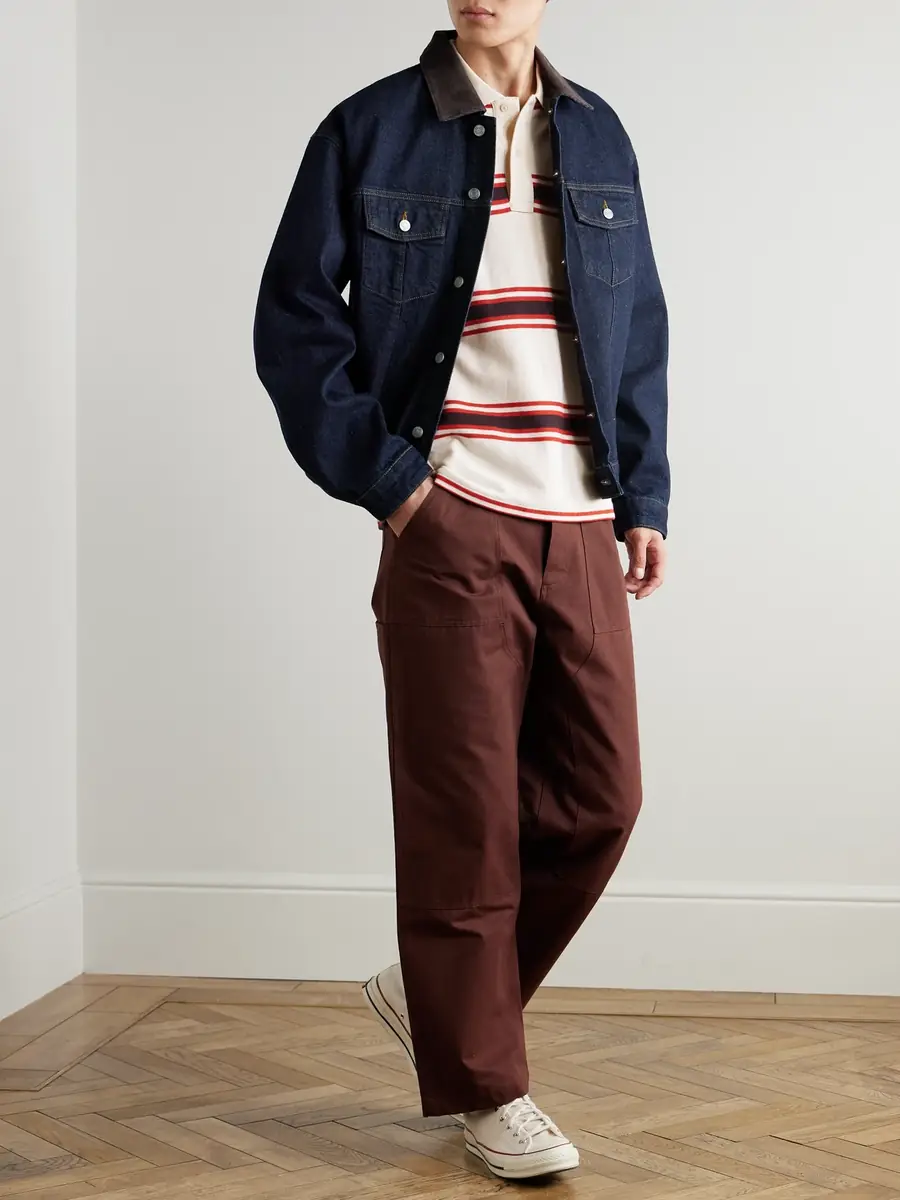 NN07 Roy 1882 Corduroy-Trimmed Organic Denim Jacket - Men | Thumbnail 2 NN07 Roy 1882 Corduroy-Trimmed Organic Denim Jacket - Men | Thumbnail 2