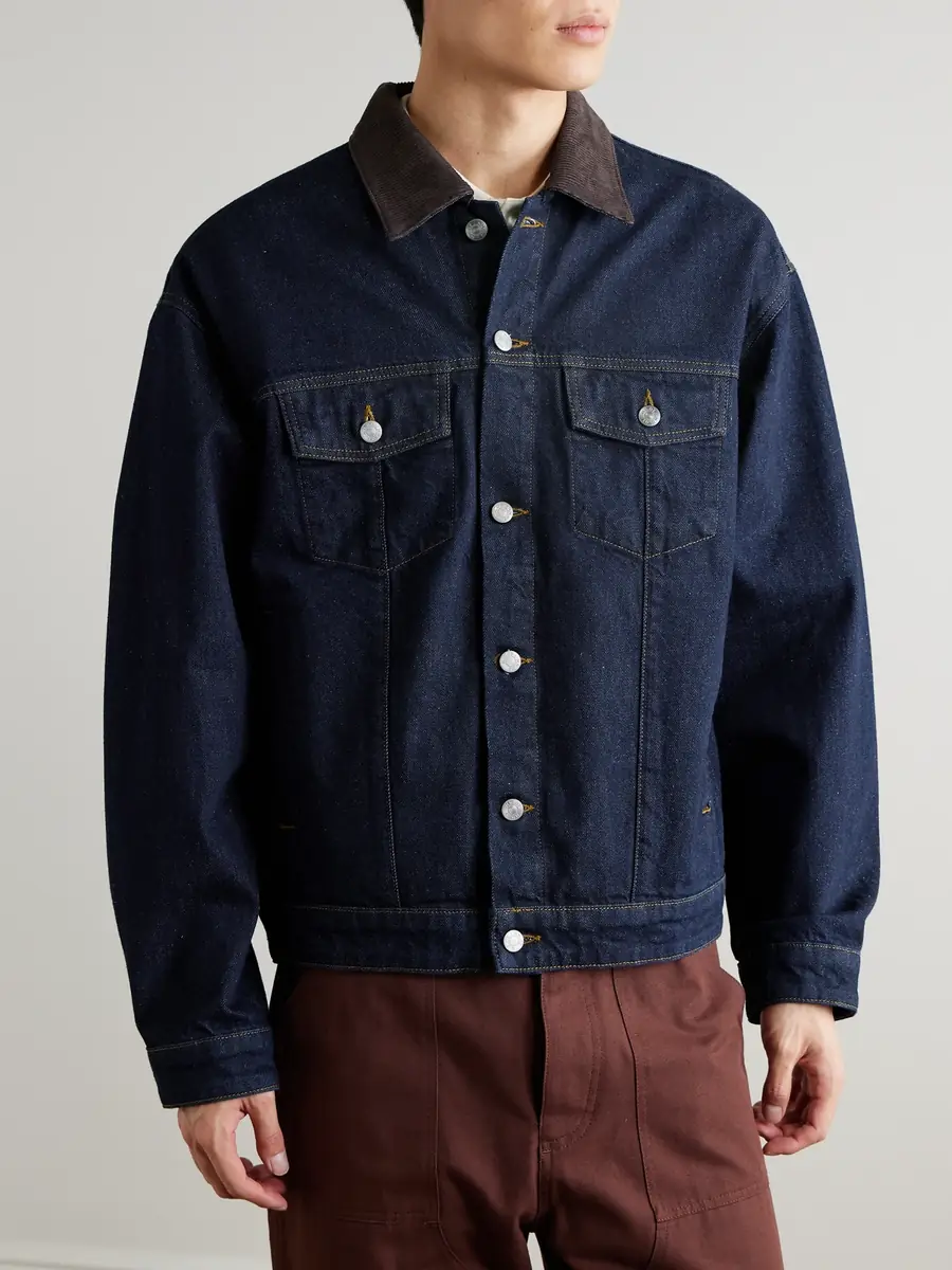 NN07 Roy 1882 Corduroy-Trimmed Organic Denim Jacket - Men | Thumbnail 3 NN07 Roy 1882 Corduroy-Trimmed Organic Denim Jacket - Men | Thumbnail 3