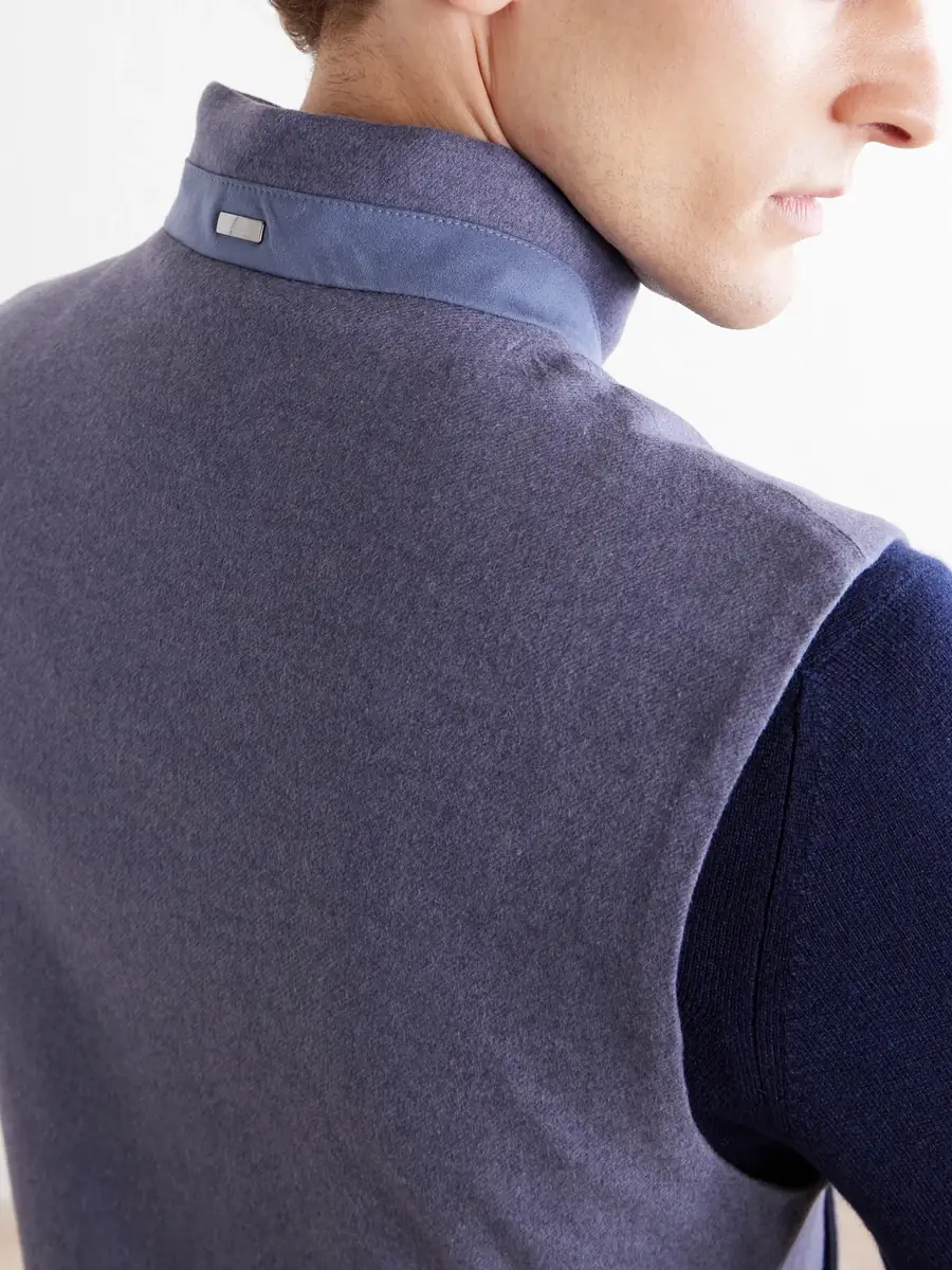 HERNO Leather Trimmed Silk and Cashmere-Blend Vest - Men | Thumbnail 6 HERNO Leather Trimmed Silk and Cashmere-Blend Vest - Men | Thumbnail 6