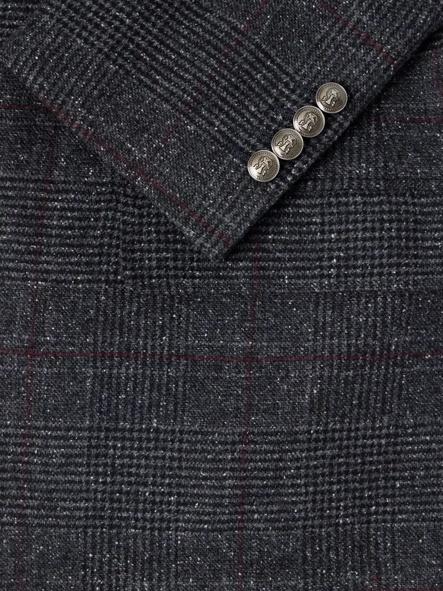 Brunello Cucinelli Checked Silk, Wool and Cashmere-Blend Suit Jacket - Men | Thumbnail 2 Brunello Cucinelli Checked Silk, Wool and Cashmere-Blend Suit Jacket - Men | Thumbnail 2