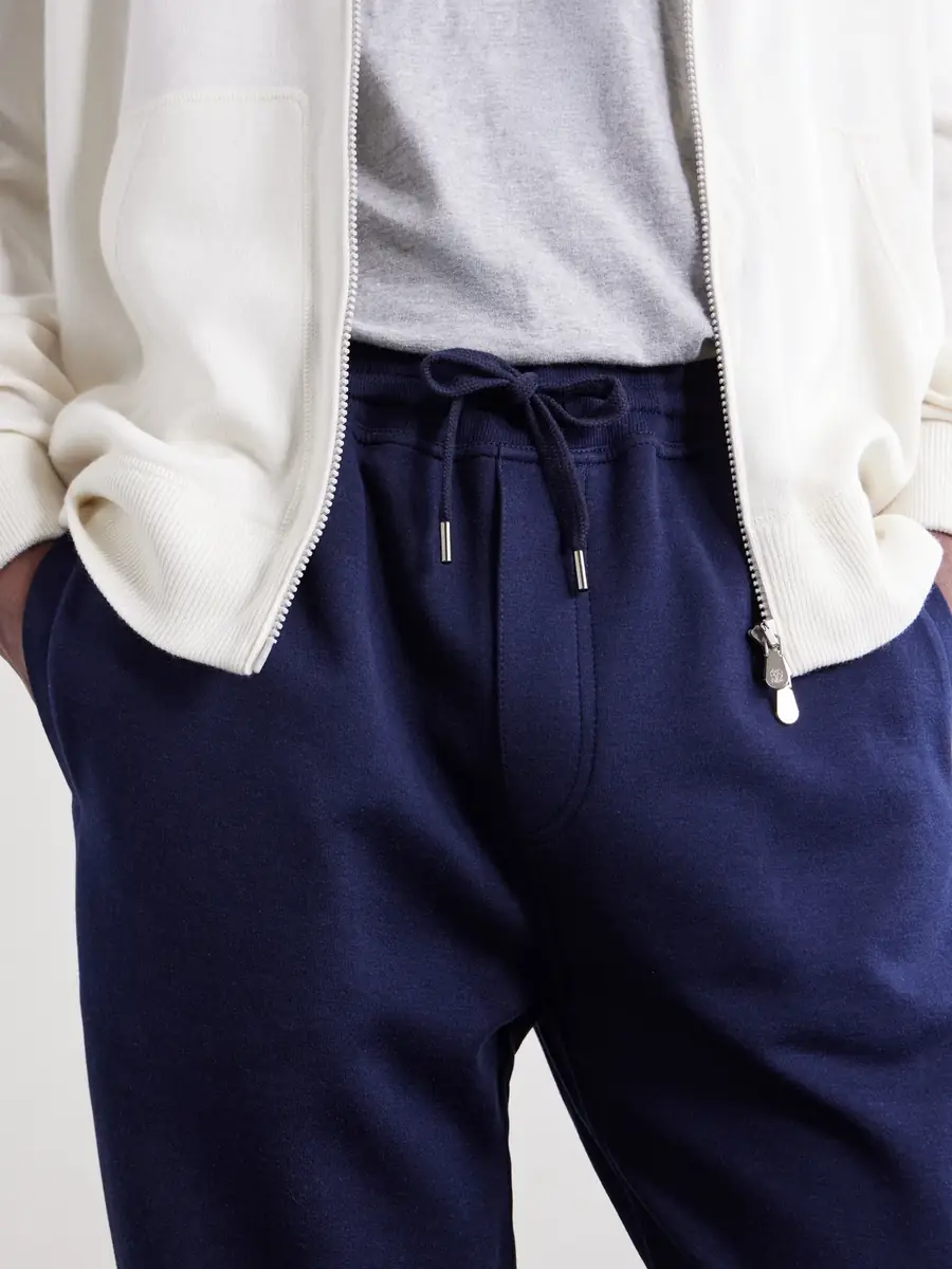 Brunello Cucinelli Tapered Cotton, Cashmere and Silk-Blend Jersey Sweatpants - Men | Thumbnail 5 Brunello Cucinelli Tapered Cotton, Cashmere and Silk-Blend Jersey Sweatpants - Men | Thumbnail 5