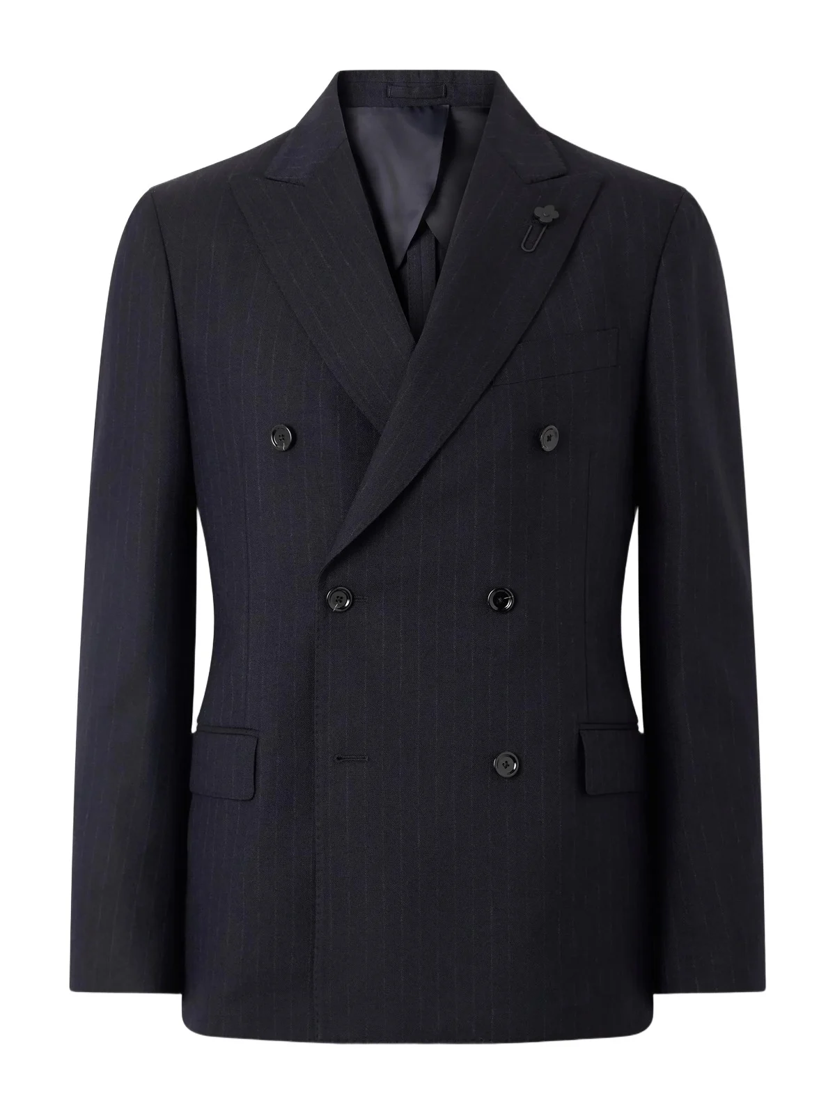 Lardini Double-Breasted Pintriped Wool Suit Jacket - Men