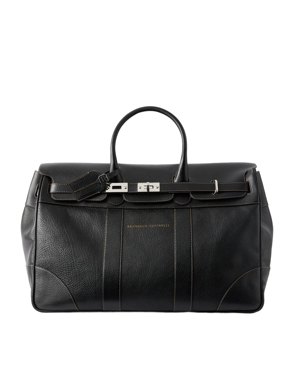 Panelled Full-Grain Leather Weekend Bag - Men