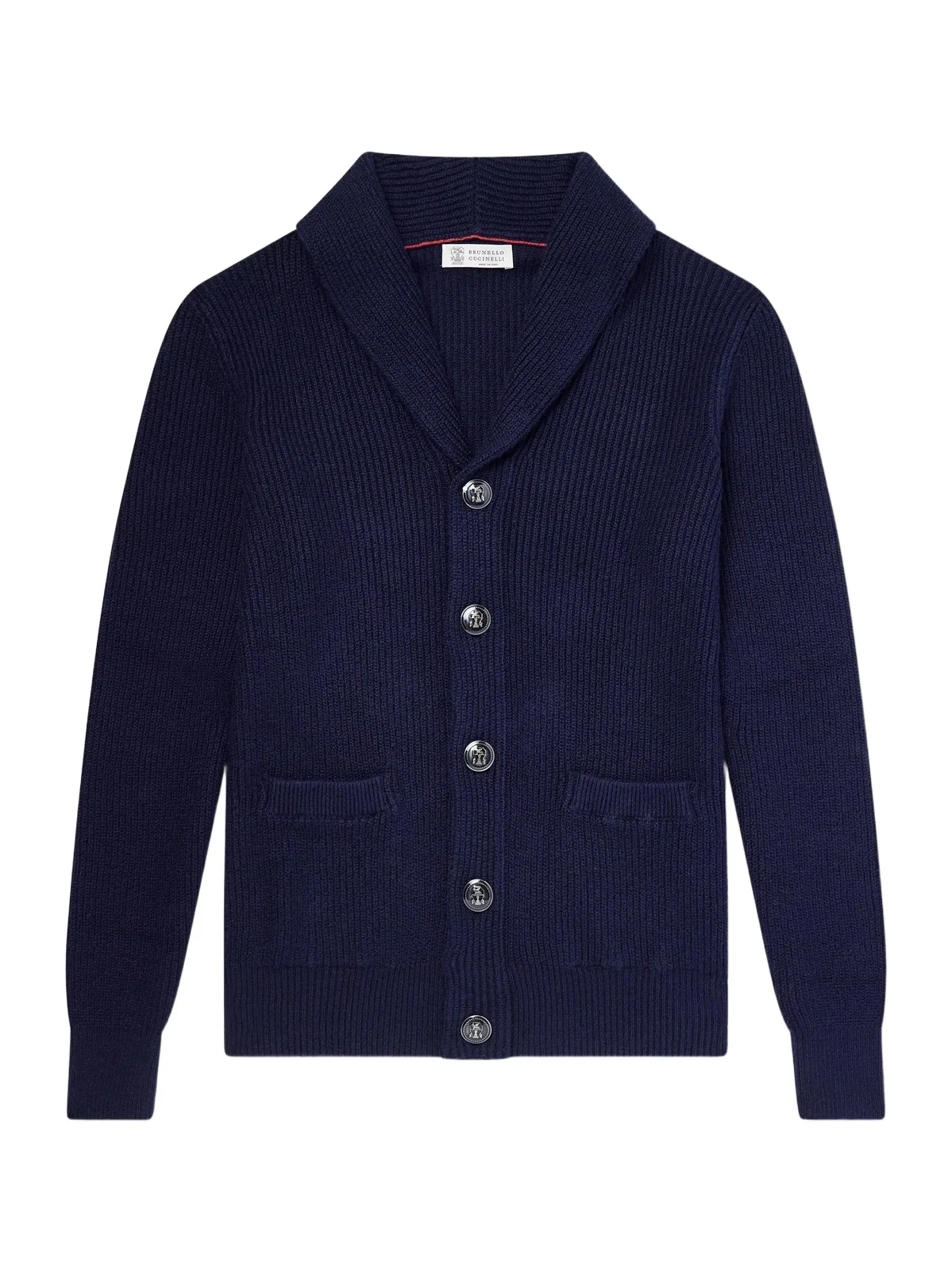 Shawl-Collar Ribbed Cotton Cardigan - Men Shawl-Collar Ribbed Cotton Cardigan - Men