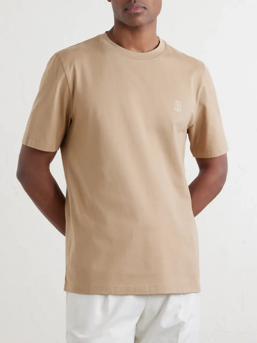 Brunello Cucinelli Logo-Print Cotton-Jersey T-Shirt - Men | Thumbnail 3