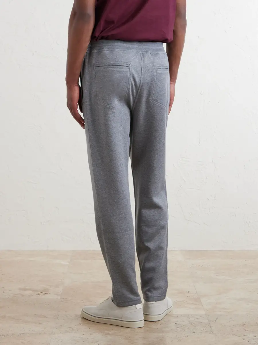 Brunello Cucinelli Tapered Cotton, Cashmere and Silk-Blend Jersey Sweatpants - Men | Thumbnail 4
