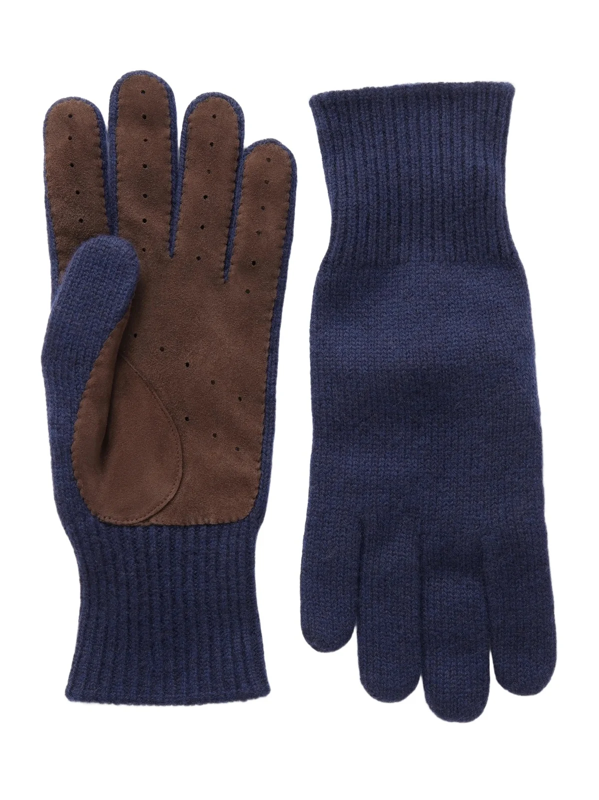 Brunello Cucinelli Suede-Trimmed Cashmere Gloves - Men