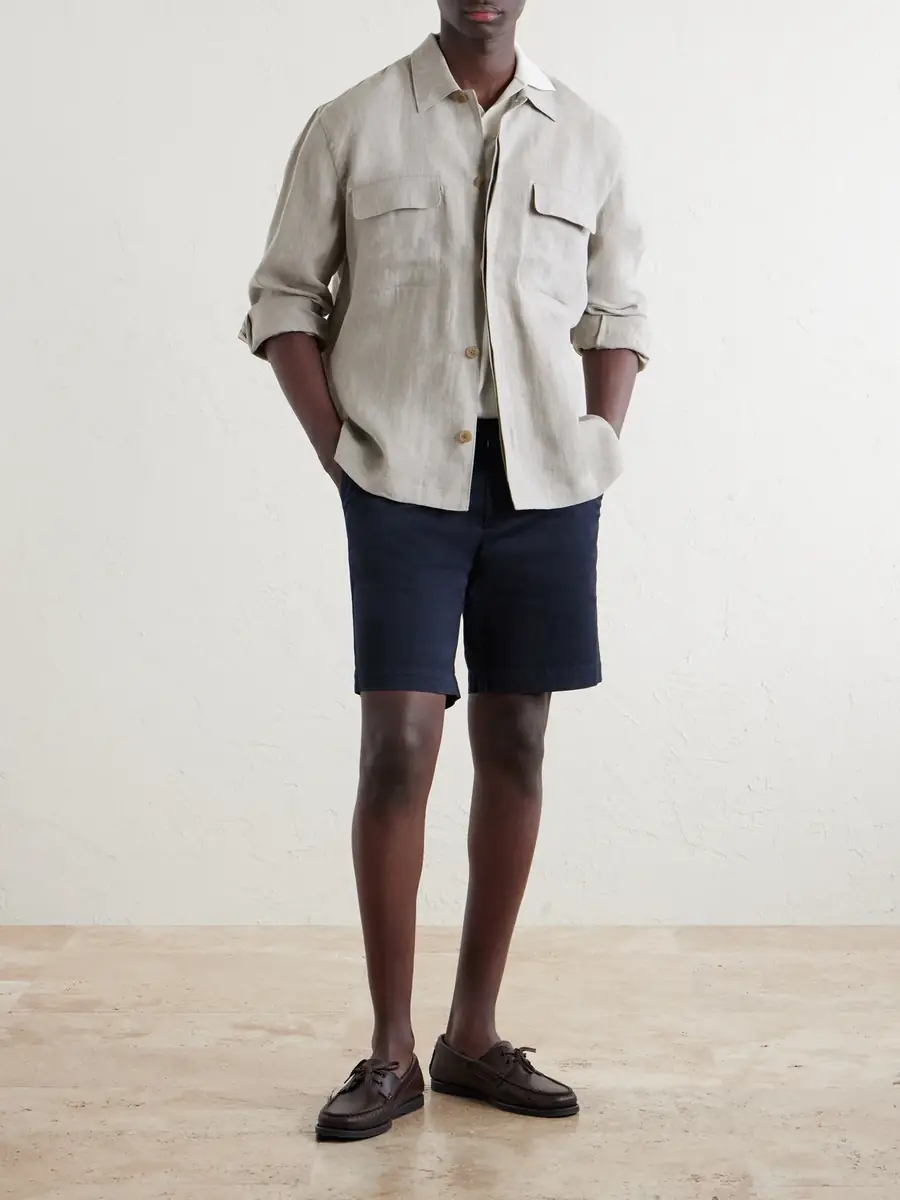Sunspel Straight-Leg Garment-Dyed Cotton-Blend Twill Chino Shorts - Men | Thumbnail 2 Sunspel Straight-Leg Garment-Dyed Cotton-Blend Twill Chino Shorts - Men | Thumbnail 2