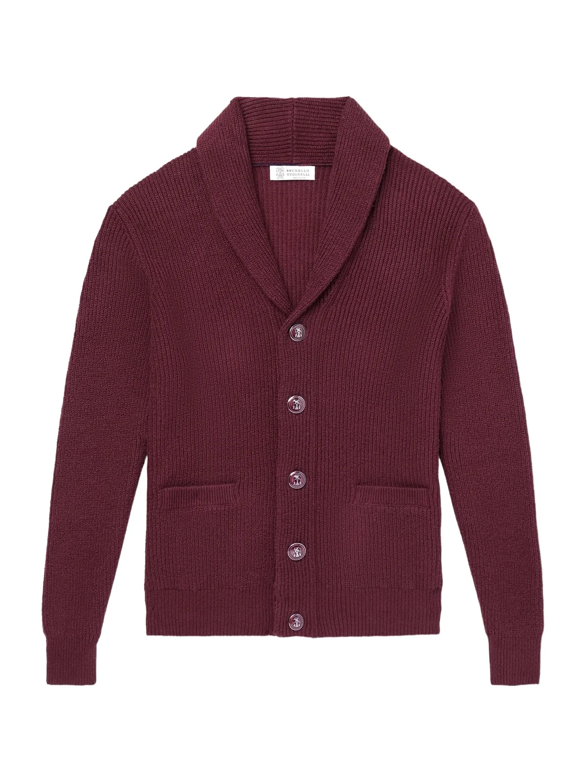 Brunello Cucinelli Shawl-Collar Ribbed Cotton Cardigan - Men