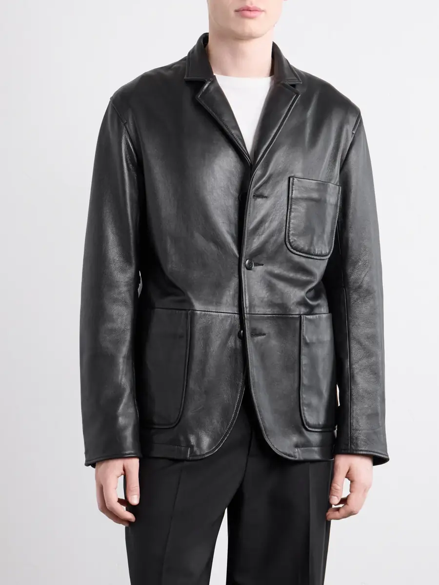 Golden Bear Notched Lapel Leather Blazer - Men | Thumbnail 3 Golden Bear Notched Lapel Leather Blazer - Men | Thumbnail 3