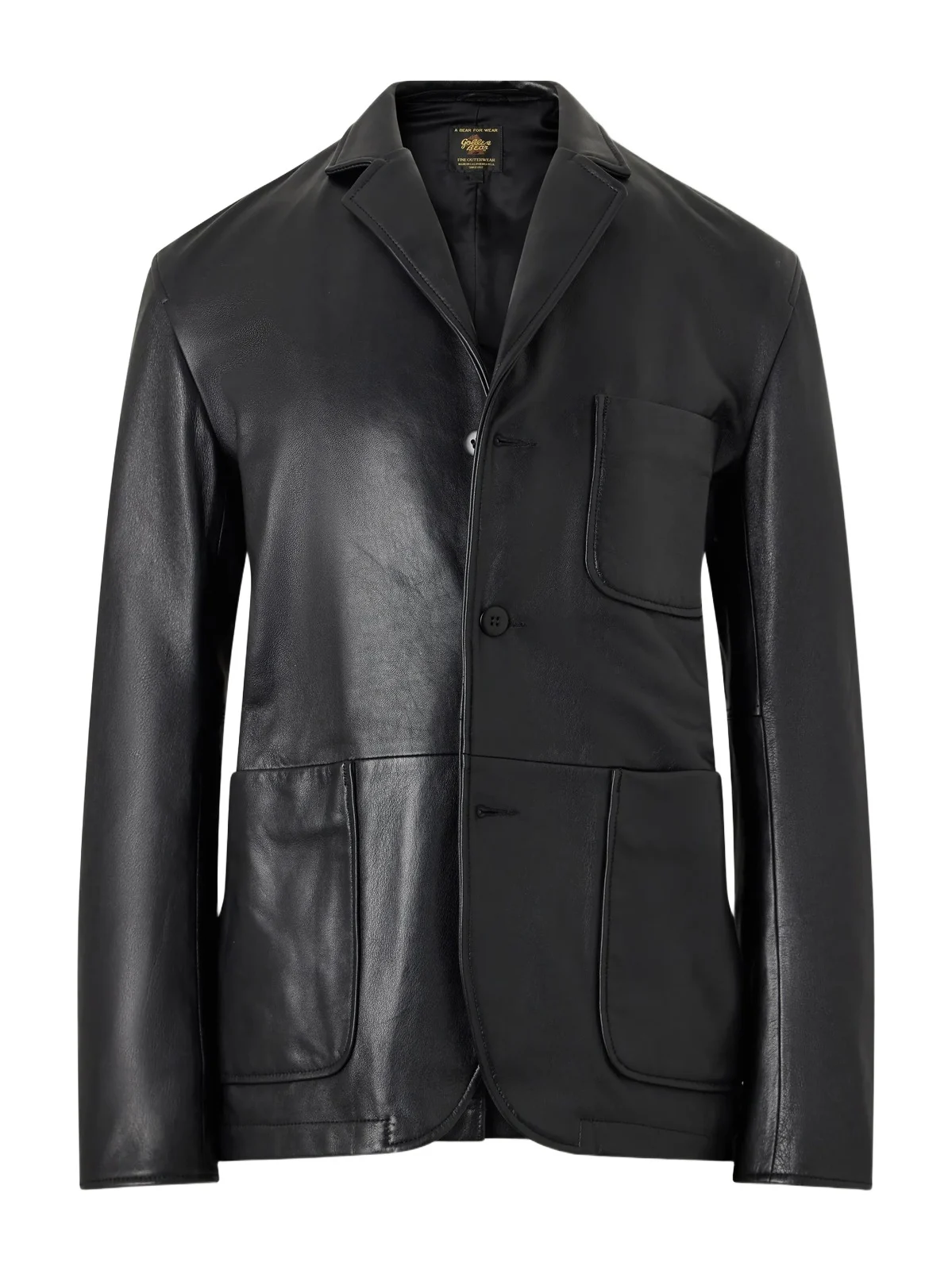 Golden Bear Notched Lapel Leather Blazer - Men