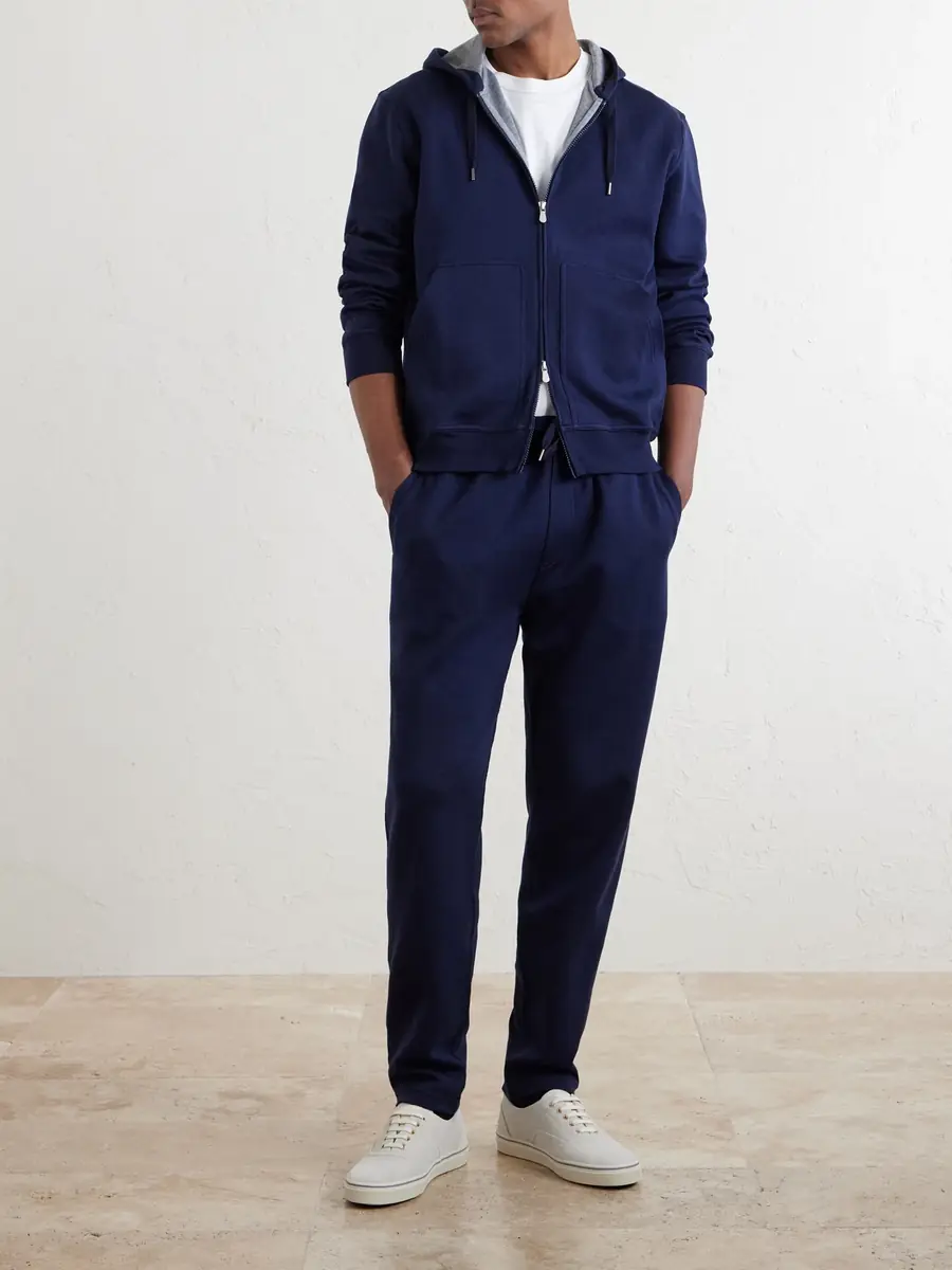 Brunello Cucinelli Cotton-Blend Zip-Up Hoodie - Men | Thumbnail 2
