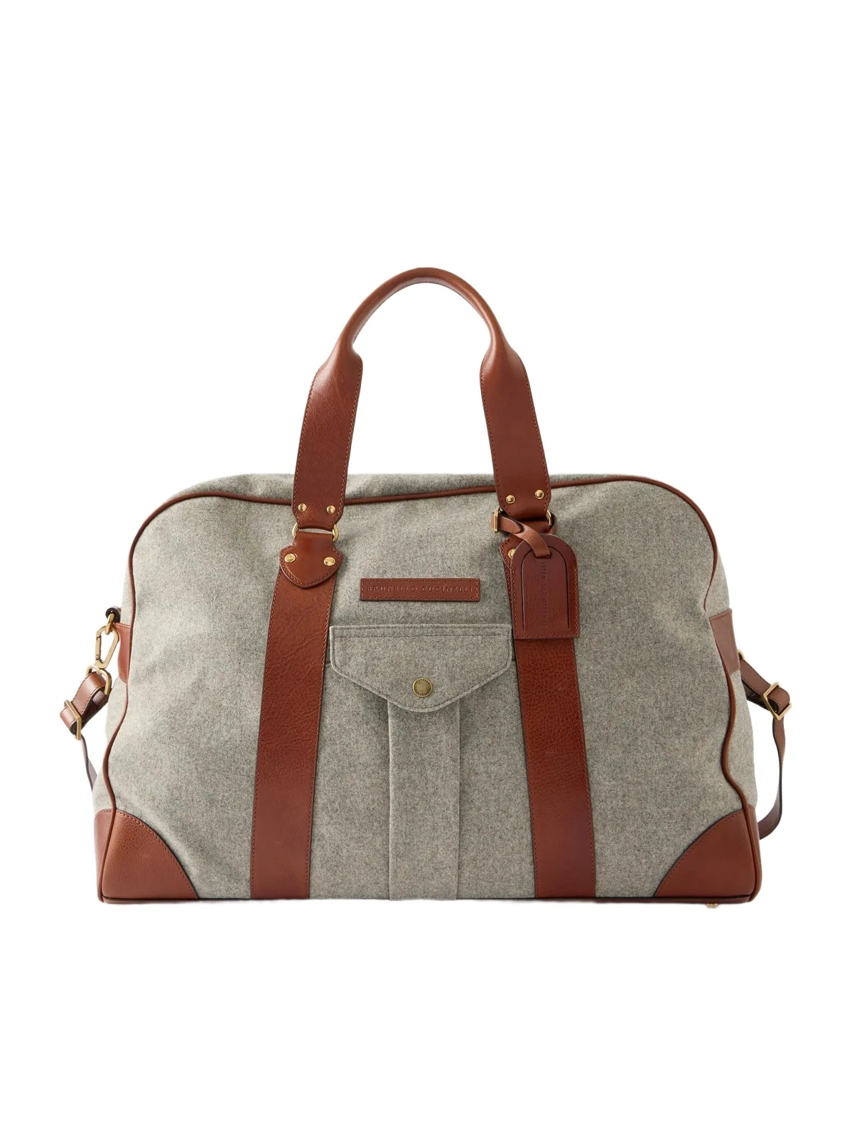 Brunello Cucinelli Leather-Trimmed Flannel Weekend Bag - Men