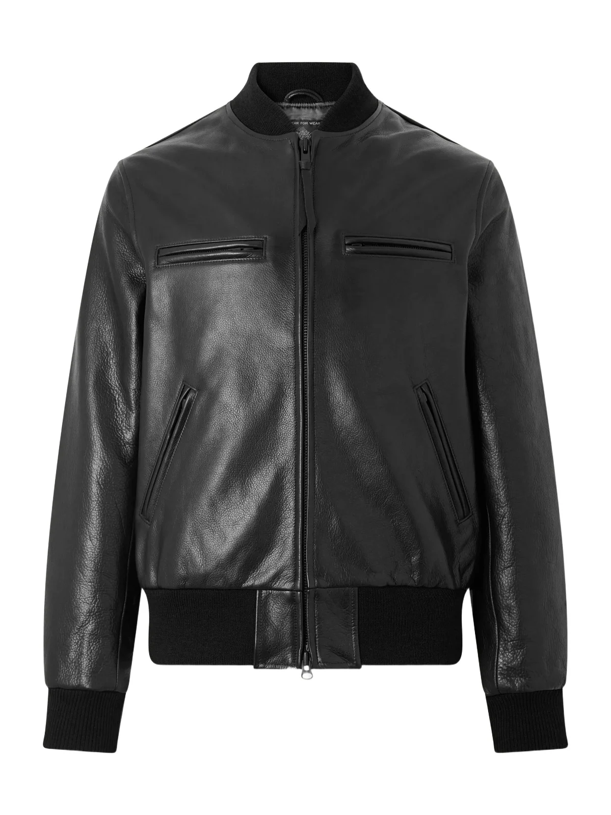 Golden Bear The Ridgewood Knit Trimmed Leather Bomber Jacket - Men
