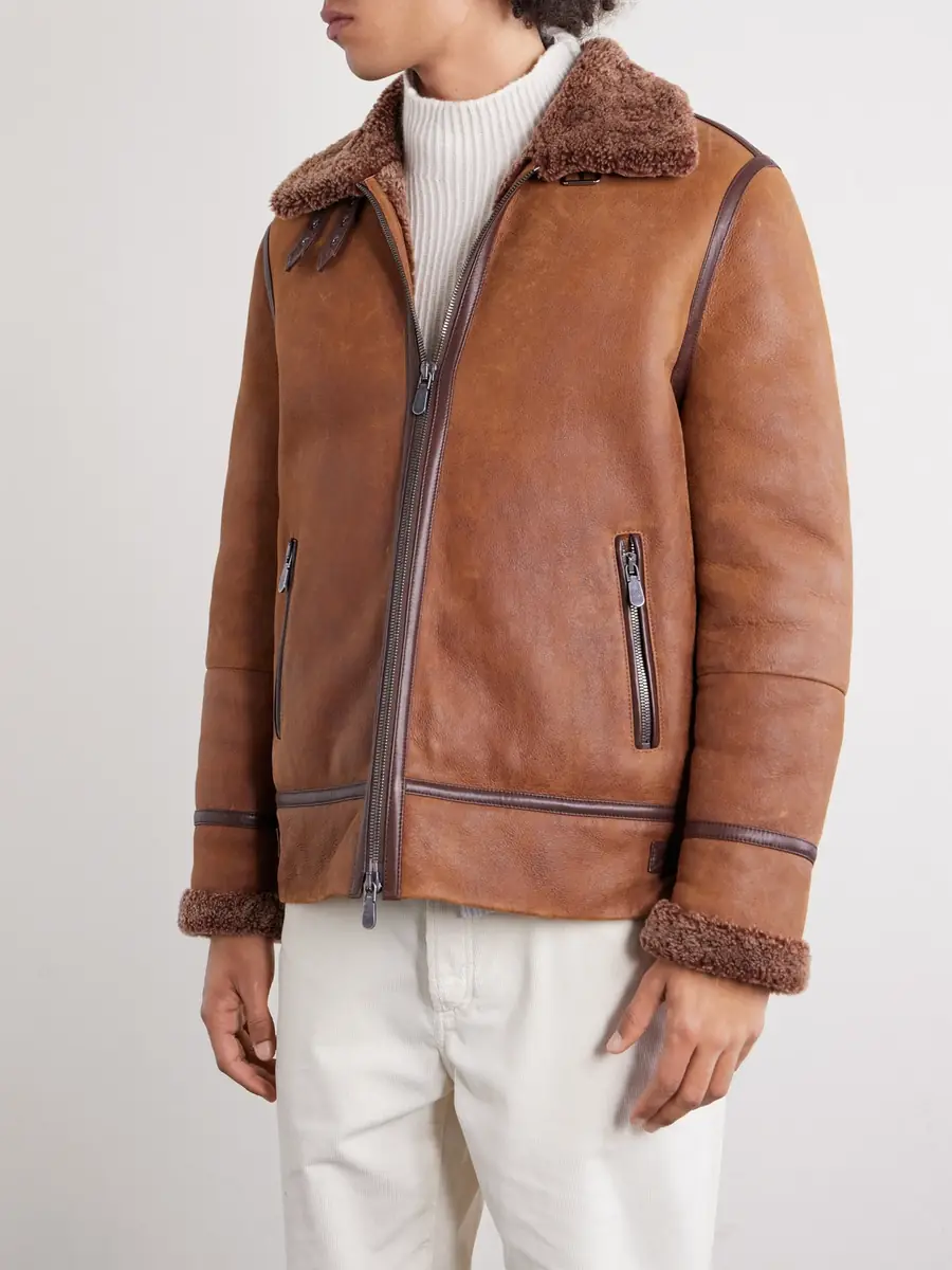Brunello Cucinelli Leather and Shearling Jacket - Men | Thumbnail 3 Brunello Cucinelli Leather and Shearling Jacket - Men | Thumbnail 3