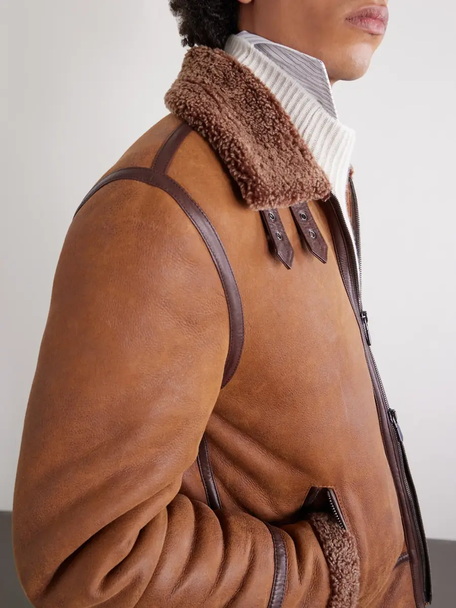 Brunello Cucinelli Leather and Shearling Jacket - Men | Thumbnail 6 Brunello Cucinelli Leather and Shearling Jacket - Men | Thumbnail 6