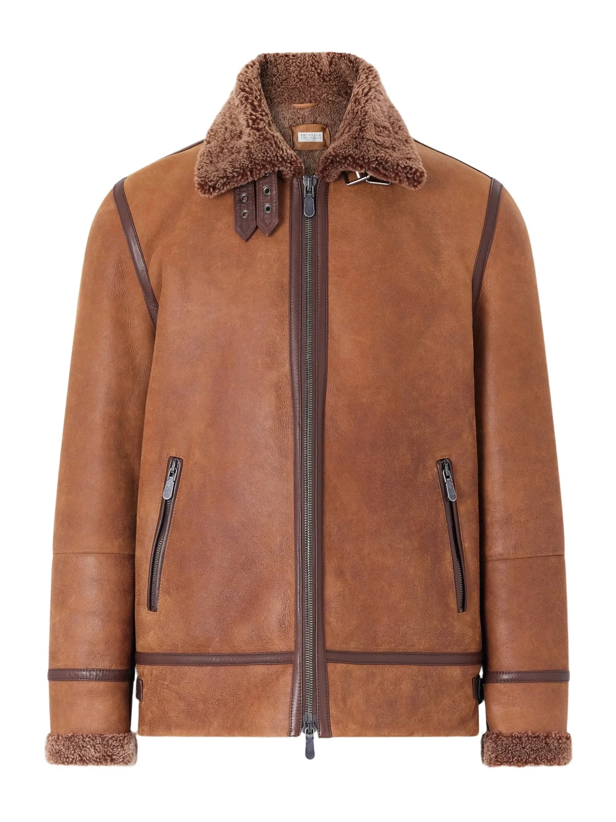 Leather and Shearling Jacket - Men