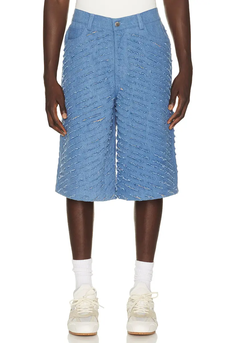 Pas Une Marque Cut Through Denim Shorts | Image 1 Pas Une Marque Cut Through Denim Shorts | Image 1