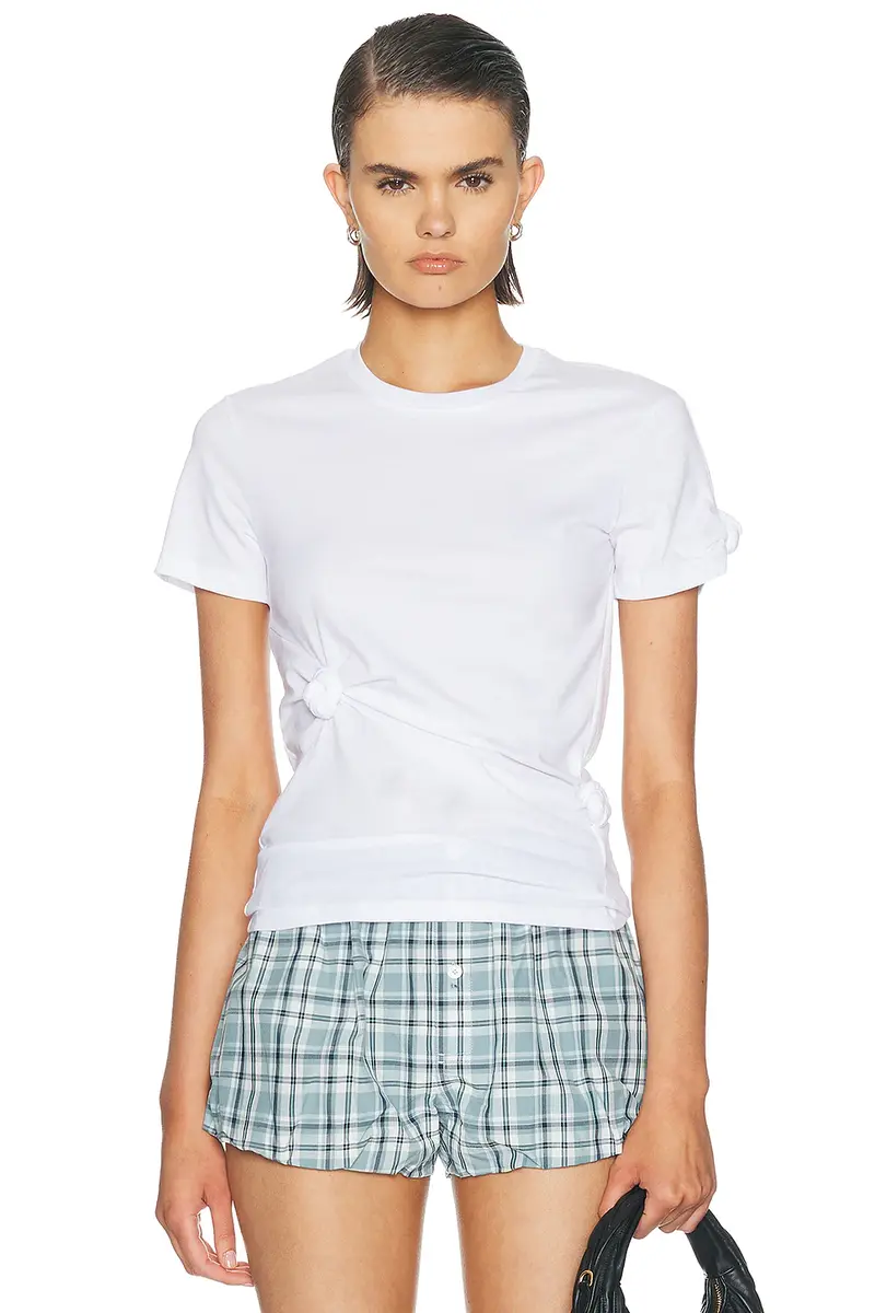 Helmut Lang Knot Baby Tee | Image 1 Helmut Lang Knot Baby Tee | Image 1