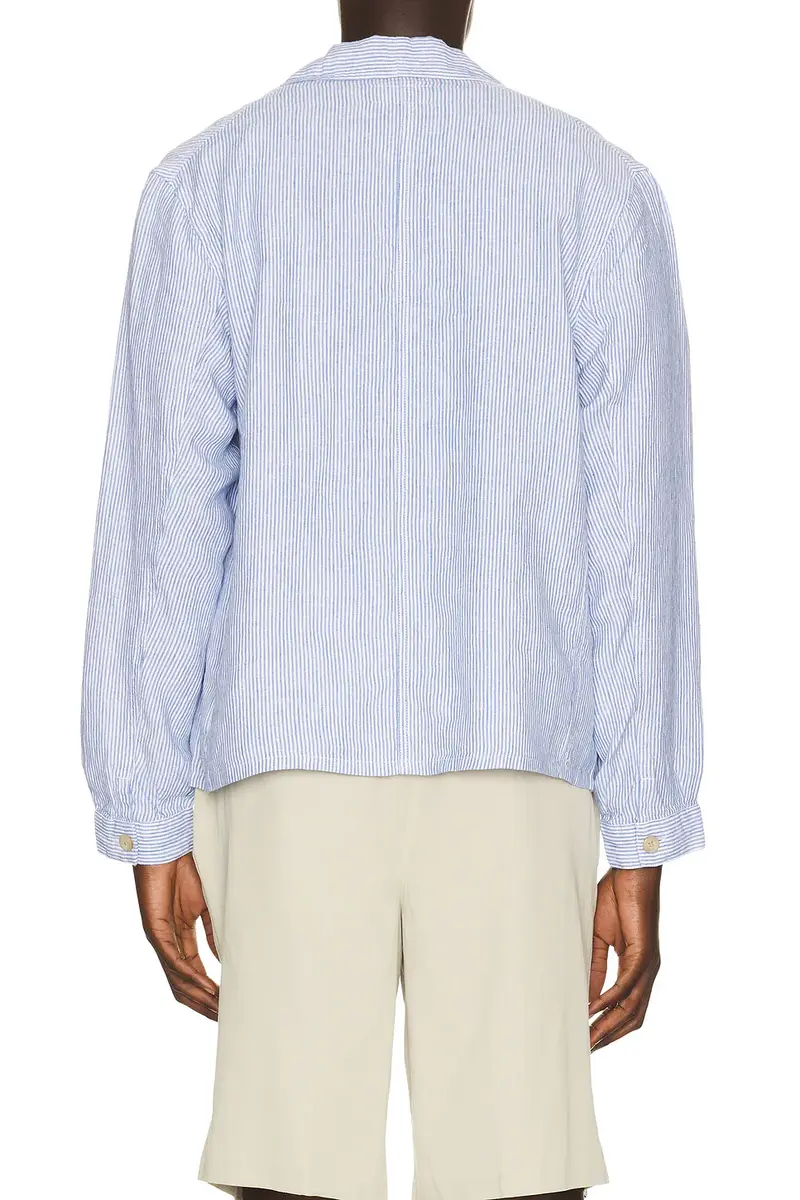 Polo Ralph Lauren Slubby Linen Striped Chore Overshirt | Thumbnail 2 Polo Ralph Lauren Slubby Linen Striped Chore Overshirt | Thumbnail 2