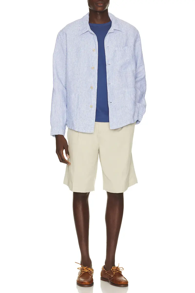 Polo Ralph Lauren Slubby Linen Striped Chore Overshirt | Thumbnail 3 Polo Ralph Lauren Slubby Linen Striped Chore Overshirt | Thumbnail 3