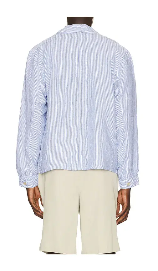 Polo Ralph Lauren Slubby Linen Striped Chore Overshirt | Thumbnail 7 Polo Ralph Lauren Slubby Linen Striped Chore Overshirt | Thumbnail 7