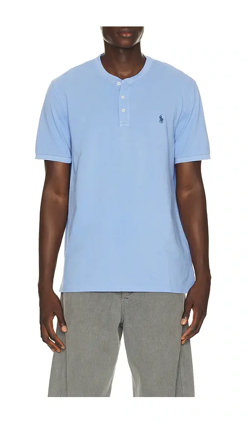 Polo Ralph Lauren Short Sleeve Garment Dyed Featherweight Mesh Henley T-Shirt | Thumbnail 6