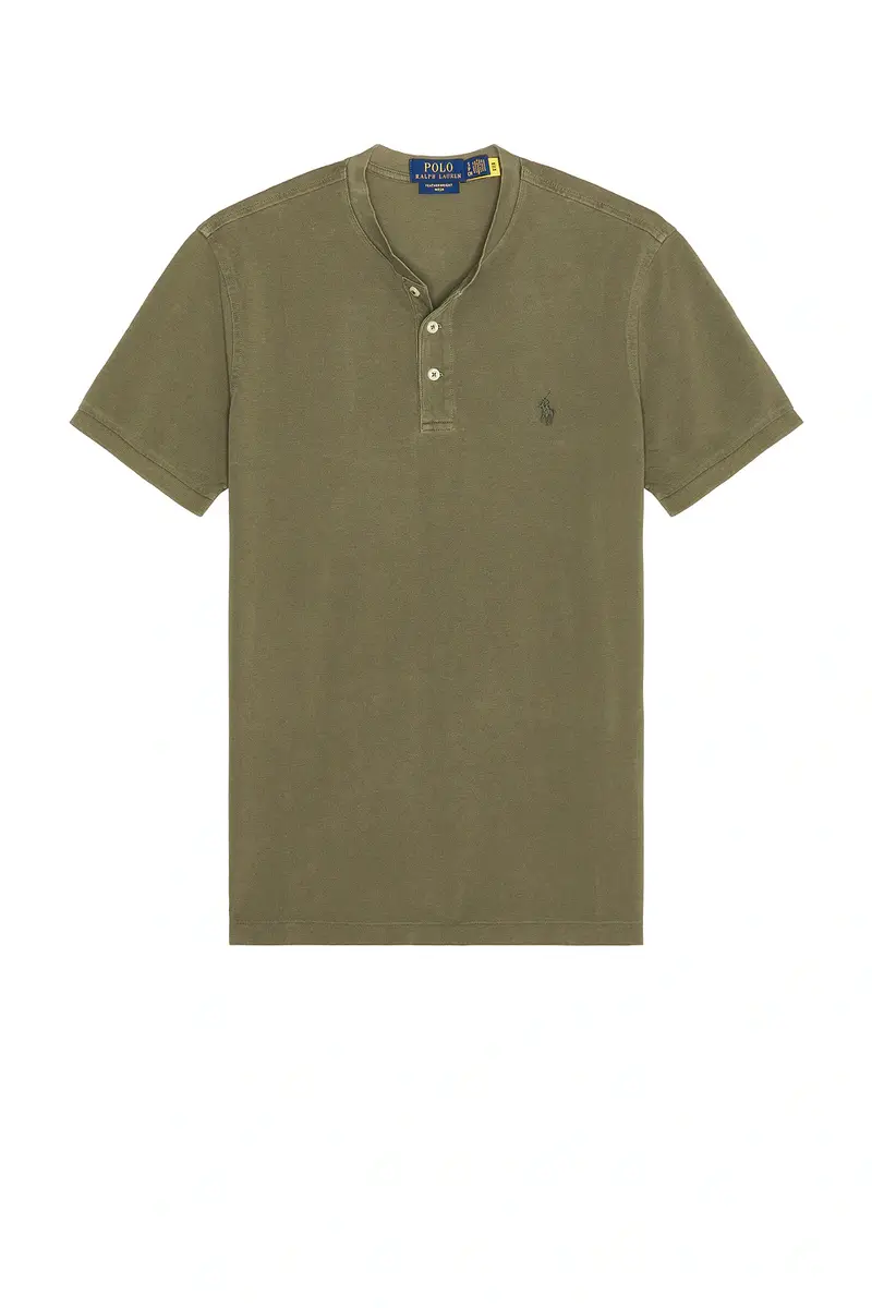 Polo Ralph Lauren Short Sleeve Garment Dyed Featherweight Mesh Henley T-Shirt | Thumbnail 4