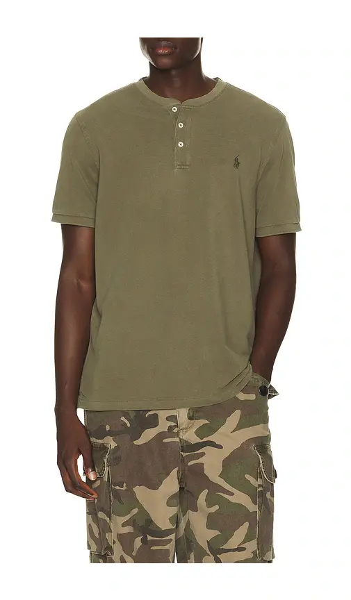 Polo Ralph Lauren Short Sleeve Garment Dyed Featherweight Mesh Henley T-Shirt | Thumbnail 6