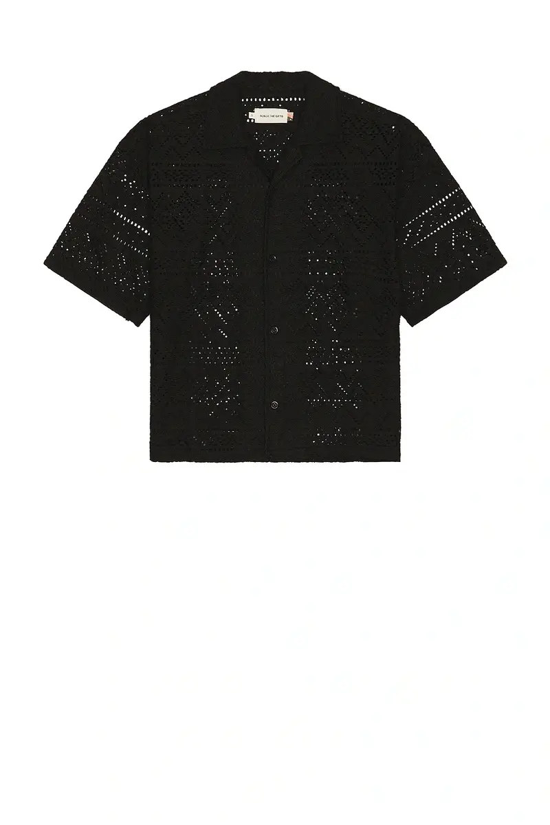 Honor The Gift Pointelle Crochet Camp Collar Shirt | Thumbnail 4