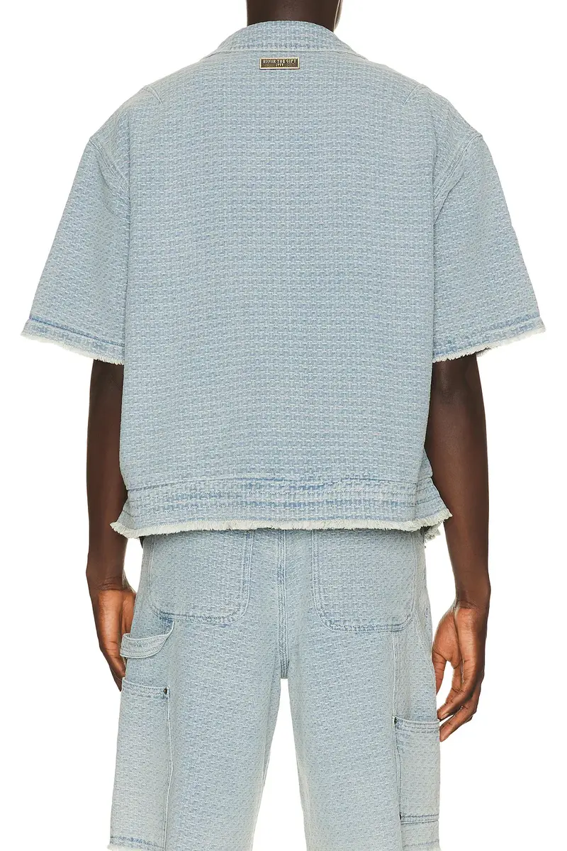 Honor The Gift Vintage Indigo Zip Front Short Sleeve | Thumbnail 2 Honor The Gift Vintage Indigo Zip Front Short Sleeve | Thumbnail 2