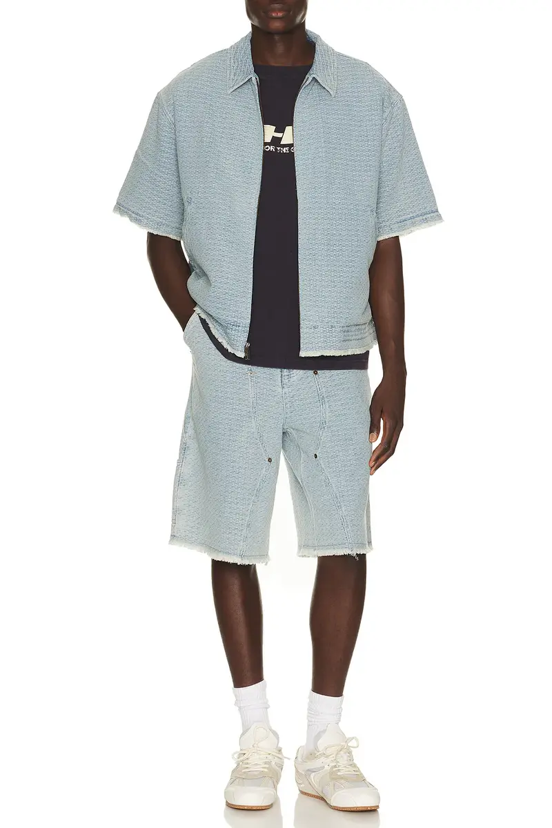 Honor The Gift Vintage Indigo Zip Front Short Sleeve | Thumbnail 3 Honor The Gift Vintage Indigo Zip Front Short Sleeve | Thumbnail 3