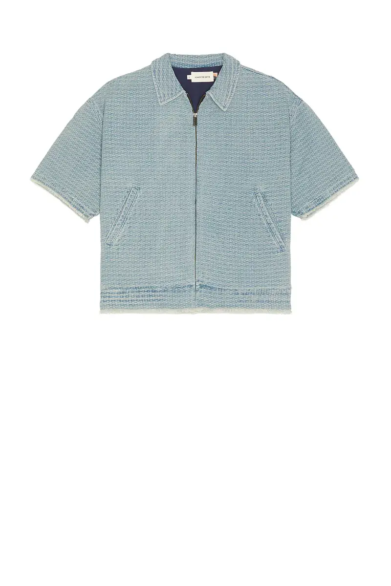 Honor The Gift Vintage Indigo Zip Front Short Sleeve | Thumbnail 4 Honor The Gift Vintage Indigo Zip Front Short Sleeve | Thumbnail 4