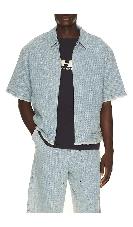 Honor The Gift Vintage Indigo Zip Front Short Sleeve | Thumbnail 6 Honor The Gift Vintage Indigo Zip Front Short Sleeve | Thumbnail 6
