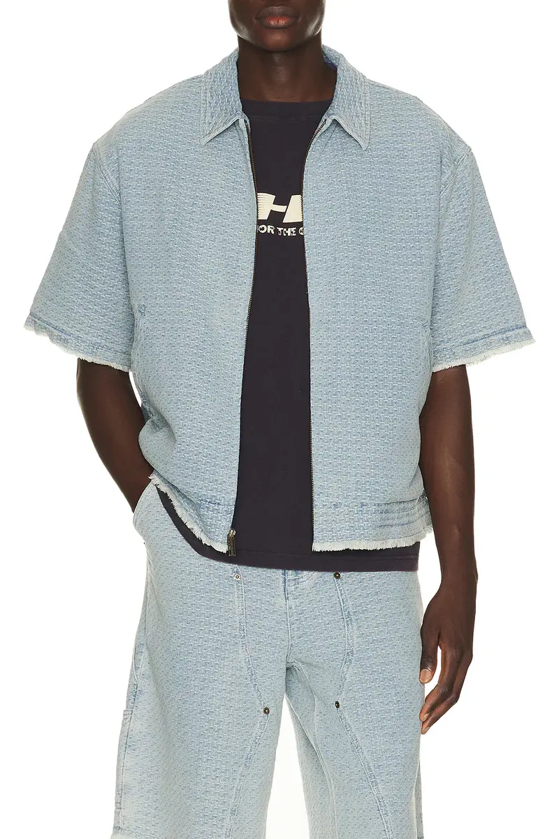 Honor The Gift Vintage Indigo Zip Front Short Sleeve | Image 1 Honor The Gift Vintage Indigo Zip Front Short Sleeve | Image 1