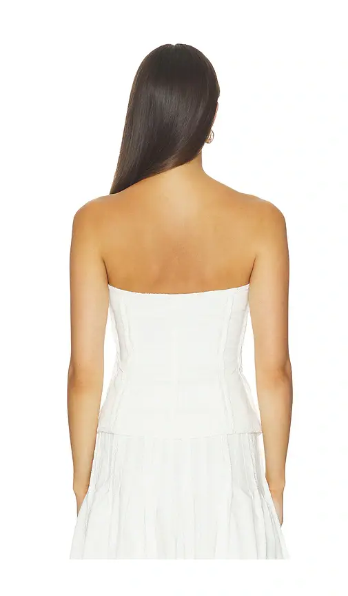 Markgong Strapless Button Up Top With Lace Trim | Thumbnail 3 Markgong Strapless Button Up Top With Lace Trim | Thumbnail 3