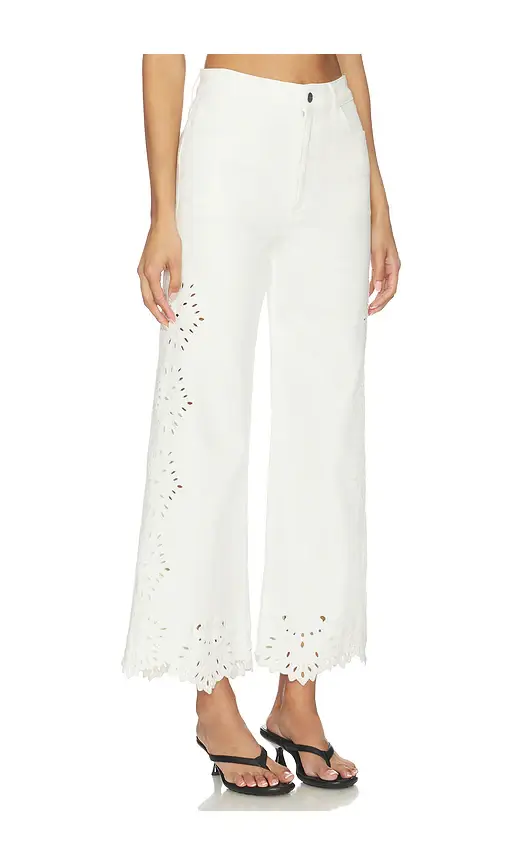 Joe's Jeans The Mia High Rise Wide Leg Jeans With Placed Broderie | Thumbnail 2 Joe's Jeans The Mia High Rise Wide Leg Jeans With Placed Broderie | Thumbnail 2